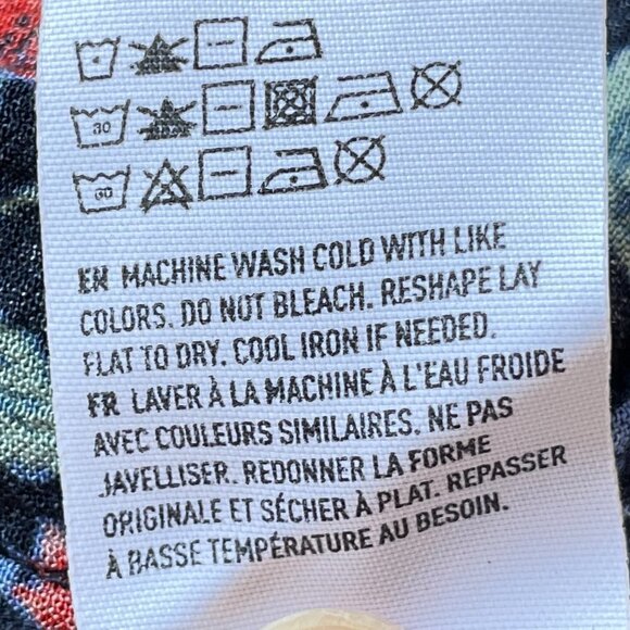 American Eagle Peasant Romper Blue and Red Floral Print - Picture 7 of 7